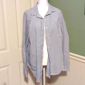 Old Navy Women's Long Sleeve Collared Shirt Medium Checkered